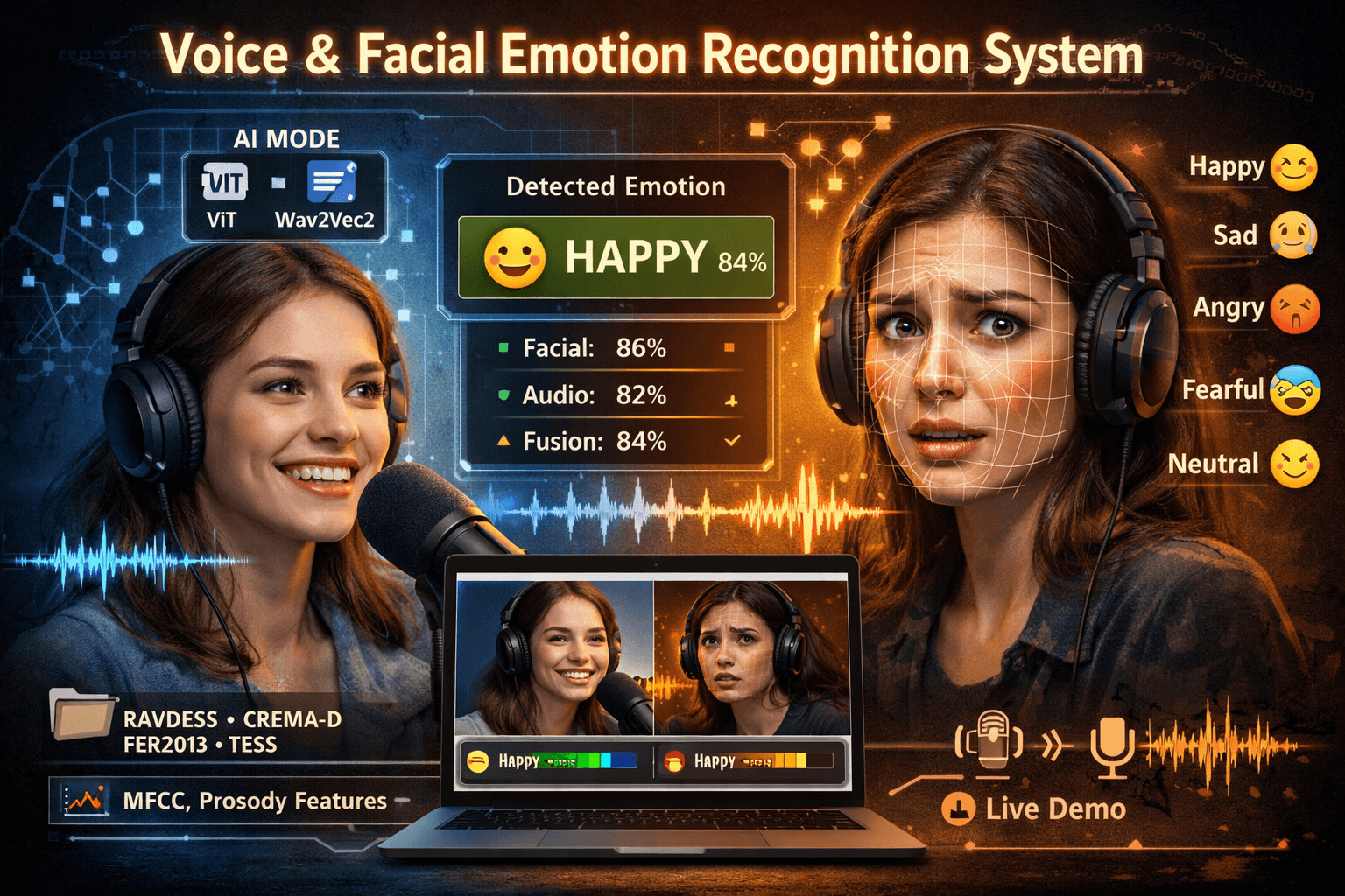 Voice & Facial Emotion Recognition System